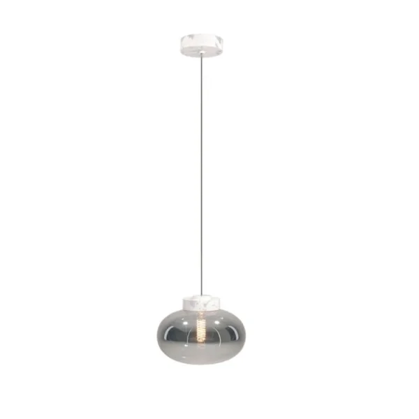 Maxlight Moonstone - lampe suspendue - Ø 45 x 150 cm - verre fumé et blanc