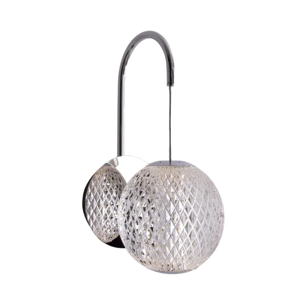Maxlight Nobile - applique murale - 18,5 x 12 x 29 cm - 6W LED inclus - chrome