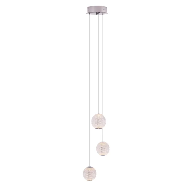 Maxlight Nobile - lampe suspendue -Ø 18 x 160 cm - 3 x 6W LED inclus - chrome