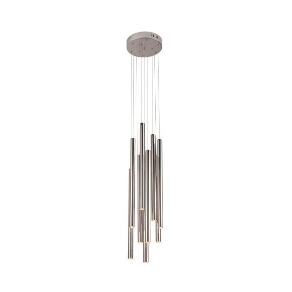 Maxlight Organic - lampe suspendue - Ø 20 x 183 cm - 10 x 1W LED dimmable inclus - chrome