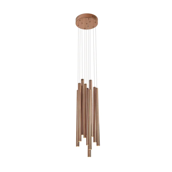 Maxlight Organic - lampe suspendue - Ø 20 x 183 cm - 10 x 1W LED dimmable inclus - cuivre