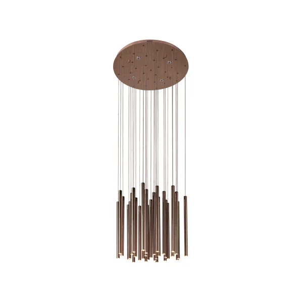 Maxlight Organic - lampe suspendue - Ø 62 x 190 cm - 33 x 1W + 4 x 3W LED dimmable inclus - cuivre