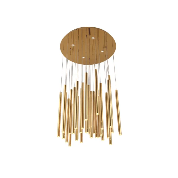 Maxlight Organic - lampe suspendue - Ø 62 x 190 cm - 33 x 1W + 4 x 3W LED dimmable inclus - or