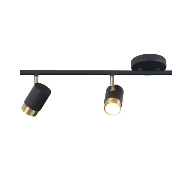 Maxlight Puma - plafonnier - 85 x 10 x 15 cm - noir et or
