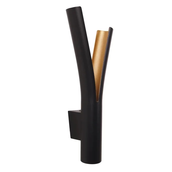 Maxlight Ramo - applique murale en saillie - 14,5 x 14 x 43 cm - 2 x 5 W LED inclus - noir et or