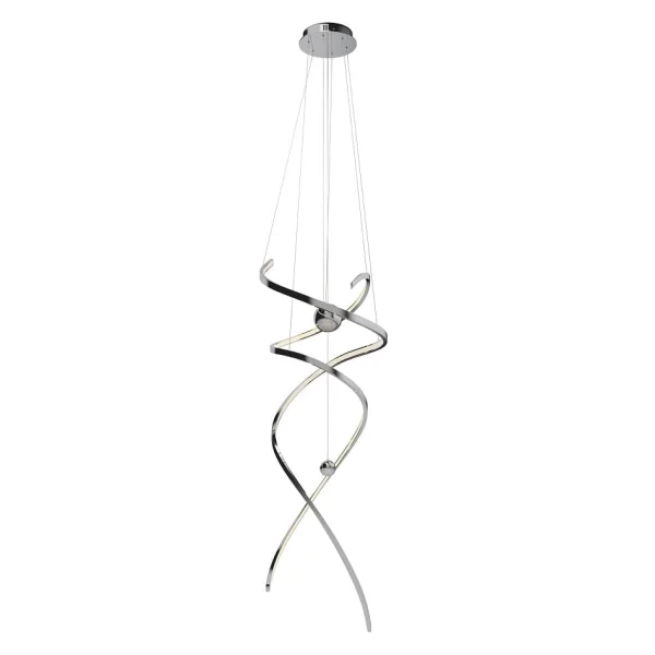 Maxlight Ritz - lampe suspendue - Ø 60 x 300 cm - 100W LED dimmable inclus - chrome