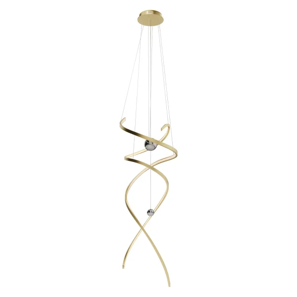 Maxlight Ritz - lampe suspendue - Ø 60 x 300 cm - 100W LED dimmable inclus - or brossé