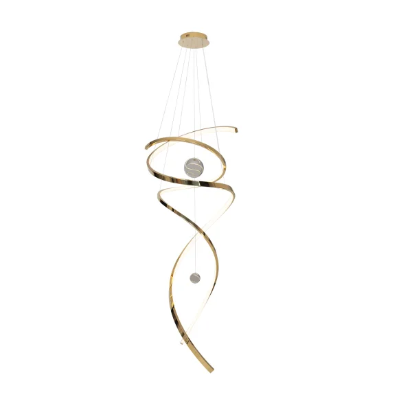Maxlight Ritz - lampe suspendue - Ø 60 x 300 cm - 100W LED inclus - or