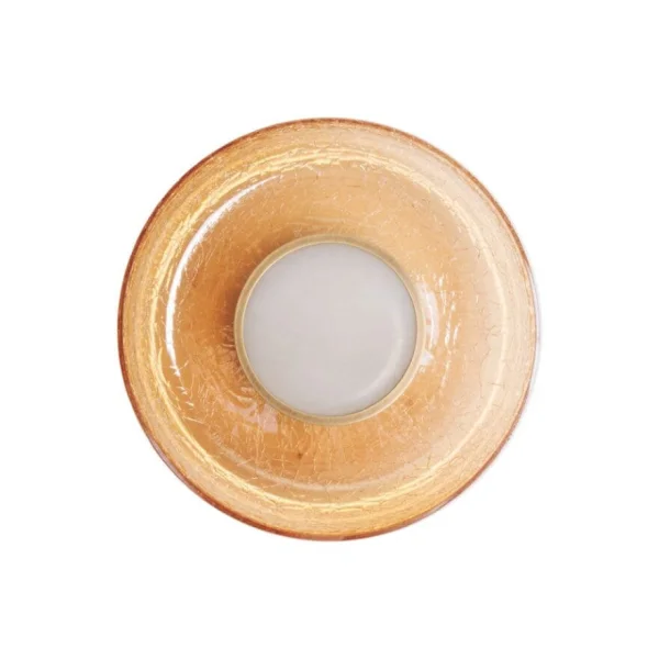 Maxlight Signature - applique murale en saillie - Ø 22 x 8,5 cm - 9W LED inclus - laiton antique et verre ambré