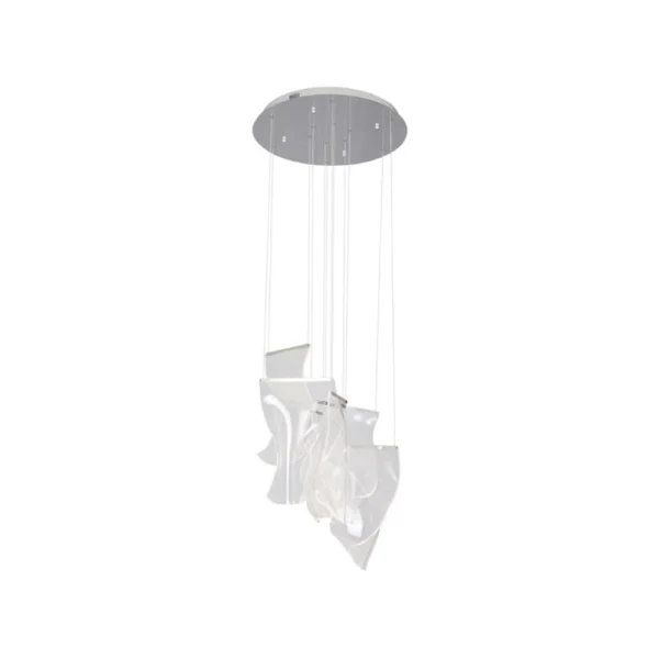 Maxlight Silk - lampe suspendue - Ø 55 x 180 cm - 15W LED dimmable inclus - chrome