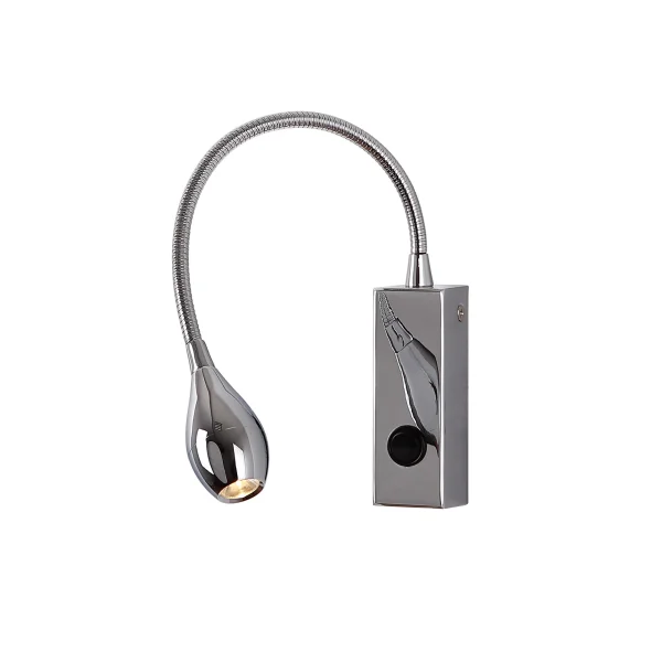 Maxlight Snake - applique murale - 3 x 44 cm - 3W LED inclus - chrome