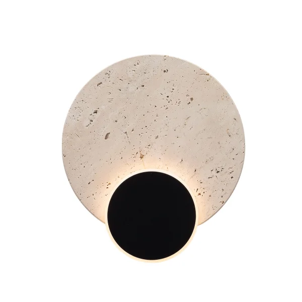 Maxlight Travertino - lampe murale - 20 x 18 x 5,5 cm - LED de 10W incl. - noir et gris