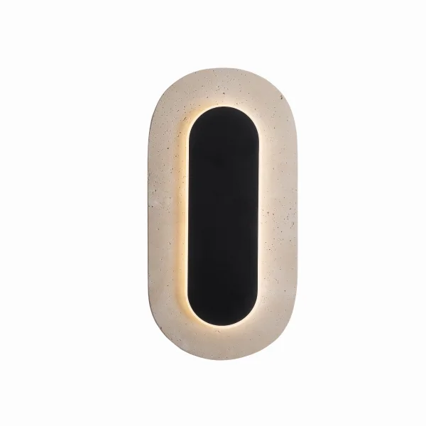 Maxlight Travertino - lampe murale - 30 x 15 x 5 cm - LED de 10W incl. - noir et gris