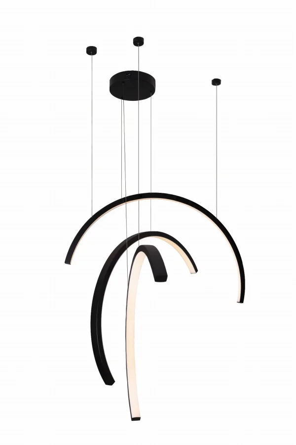 Maxlight Trio Arc - lampe suspendue - 80 x 180 cm - 3 x 21W LED inclus - noir