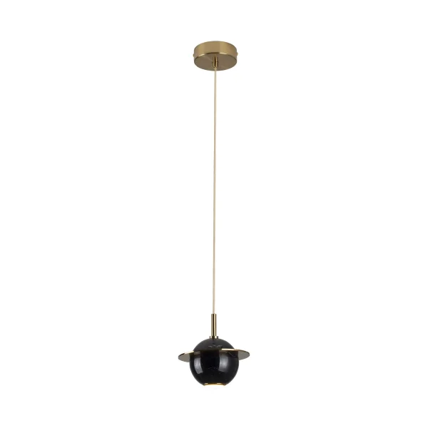 Maxlight Uranos - lampe suspendue - Ø 16 x 190 cm - 5W LED inclus - noir et or