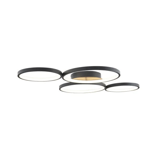 Maxlight Velvet - plafonnier - 95 x 65 x 6 cm - 67W LED inclus - noir