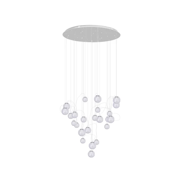 Maxlight Zoe - lampe suspendue - Ø 80 x 180 cm - 24 x 1,5W LED inclus - chrome