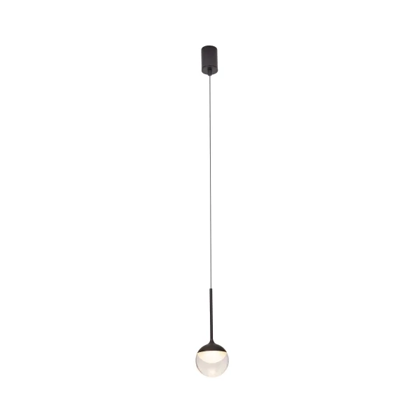 Maxlight Zoom - lampe suspendue - Ø 10 x 200 cm - 6W LED inclus - IP44 - noir