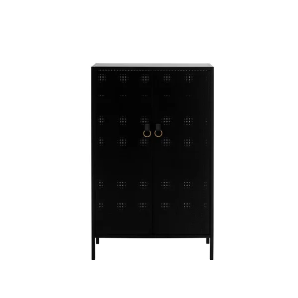 Maze Armoire Francis noir, cuir noir