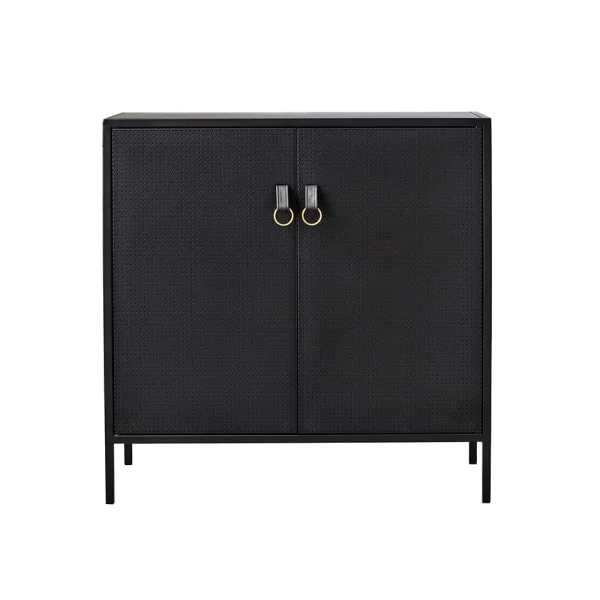 Maze Armoire Liza noir, détails en cuir