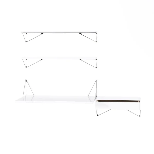 Maze Système d'étagères Pythagoras Bundle E blanc-chrome