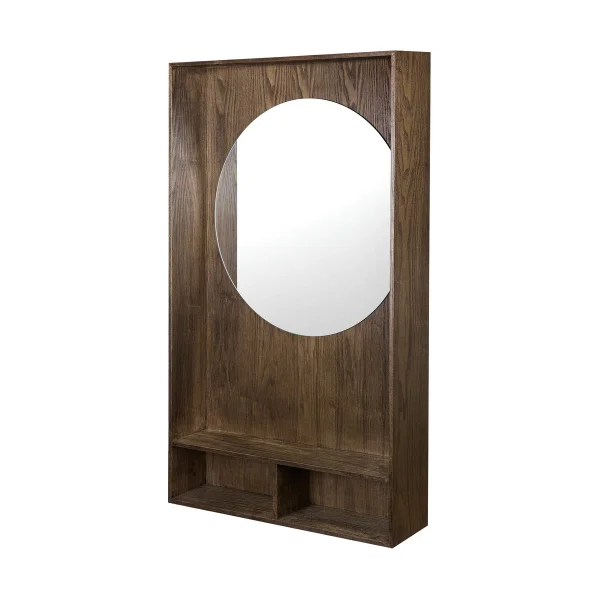 Mette Ditmer Miroir avec étagère Show-me large Dark oiled