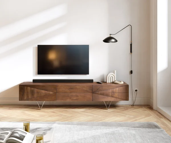 Meuble-TV Wyatt 175 cm marron acacia 1 rabat