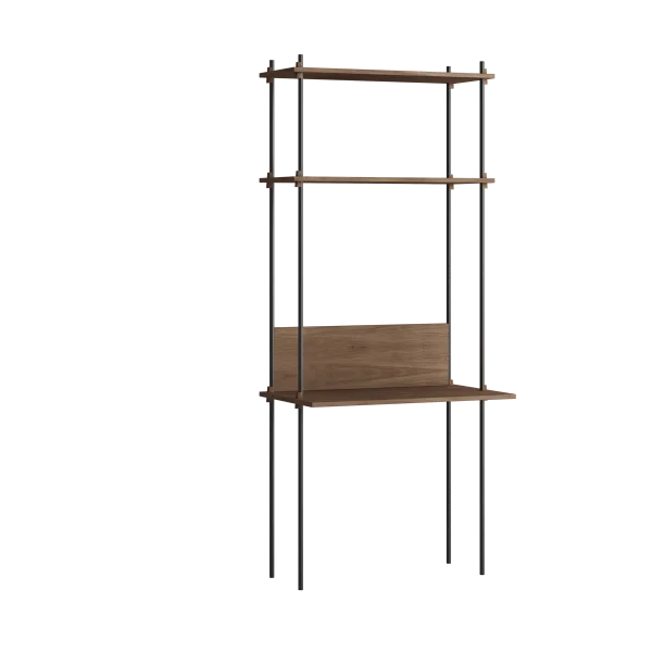 MOEBE Moebe shelving system s.200.1.D Chêne fumé-noir