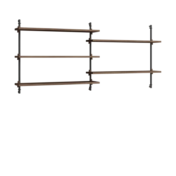 MOEBE Moebe wall shelving ws.65.2.B Chêne fumé-noir