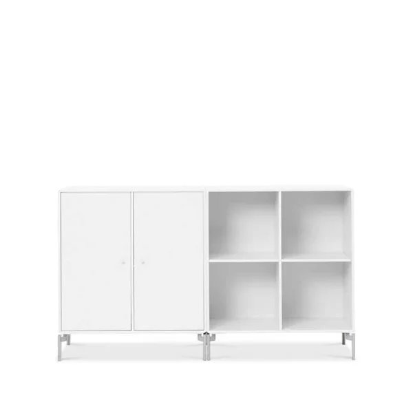 Montana Buffet Pair new white 101, pieds chromés