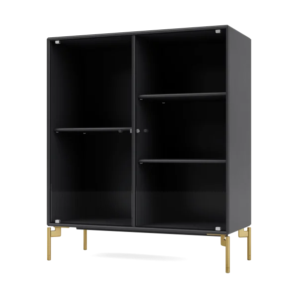 Montana Vitrine Ripple II 69,6x82,2x30 cm Anthracite-pieds Brass