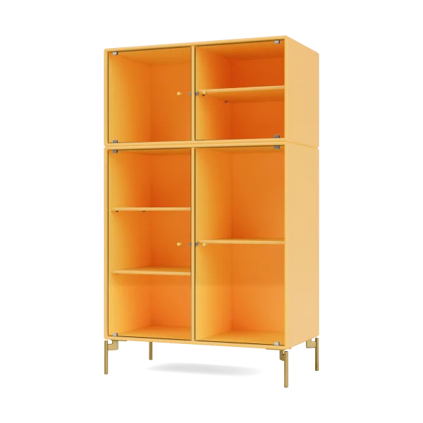 Montana Vitrine Ripple III 69,6x117,6x38 cm Acacia-pieds Brass