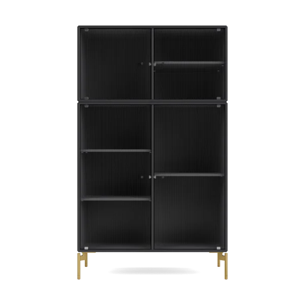 Montana Vitrine Ripple III 69,6x117,6x38 cm Anthracite-pieds Brass