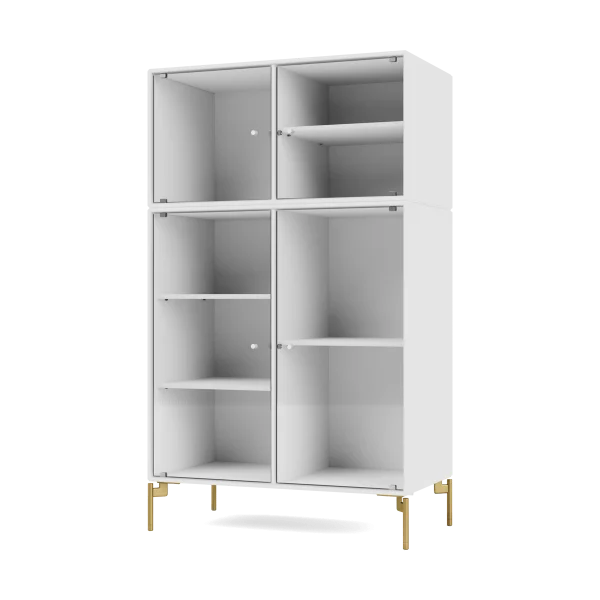 Montana Vitrine Ripple III 69,6x117,6x38 cm NewWhite-pieds Brass