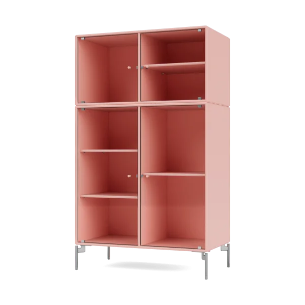 Montana Vitrine Ripple III 69,6x117,6x38 cm Ruby-pieds Chrome