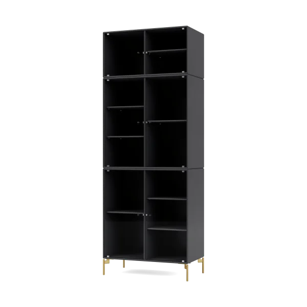 Montana Vitrine Ripple IV 69,6x187,2x38 cm Anthracite-pieds Brass