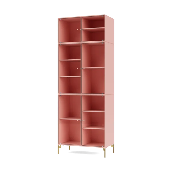 Montana Vitrine Ripple IV 69,6x187,2x38 cm Ruby-pieds Brass