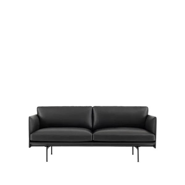 Muuto Canapé Outline 2 places Refine leather black-Black