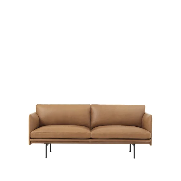 Muuto Canapé Outline 2 places Refine leather cognac-Black