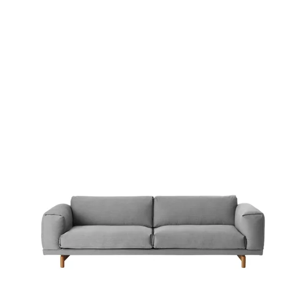 Muuto Canapé Rest Canapé 3 places tissu steelcut trio ii 133 light grey, pieds en chêne