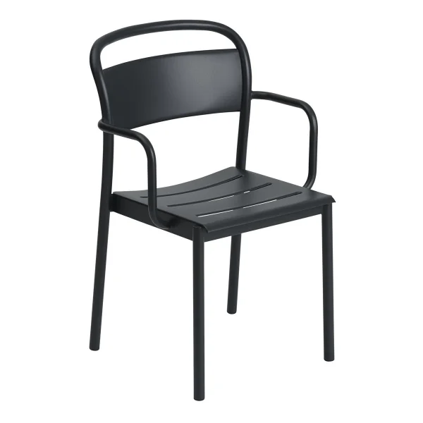 Muuto Chaise à accoudoirs Linear steel armchair Black