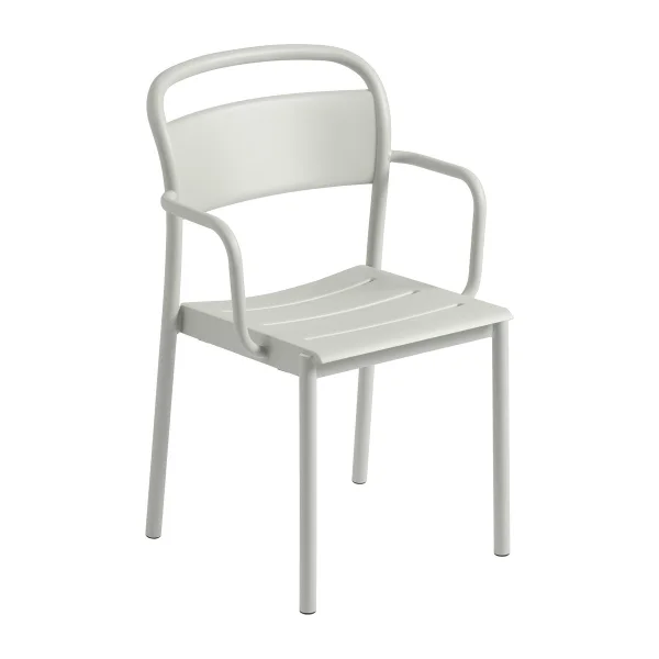 Muuto Chaise à accoudoirs Linear steel armchair Grey (RAL 7044)