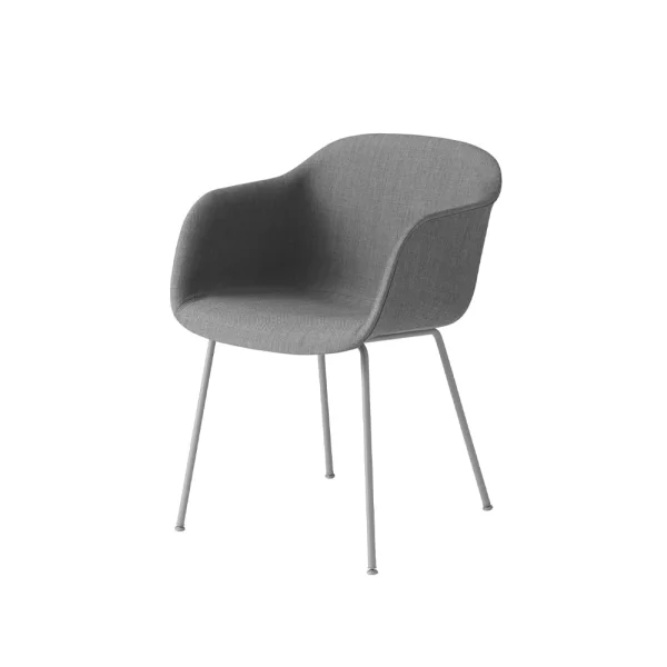 Muuto Chaise avec accoudoirs Fiber tube base Remix 133-grey