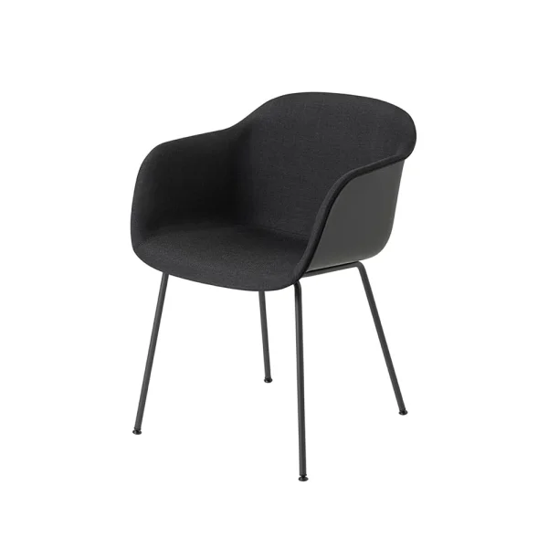 Muuto Chaise avec accoudoirs Fiber tube base Remix 183-black