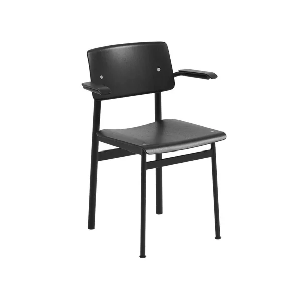 Muuto Chaise avec accoudoirs Loft Black-Black