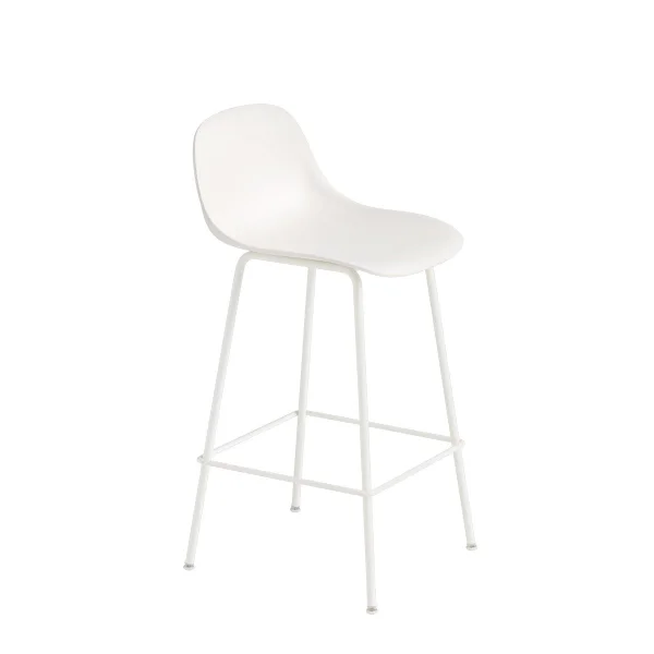 Muuto Chaise de bar Fiber Tube à dossier 65 cm blanc