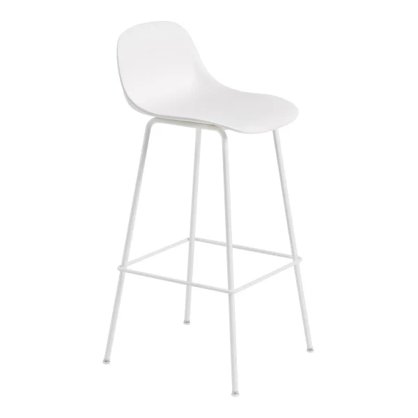 Muuto Chaise de bar Fiber Tube à dossier 75 cm blanc