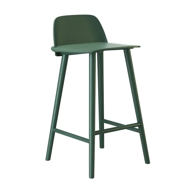 Muuto Chaise de bar Nerd 75 cm vert foncé