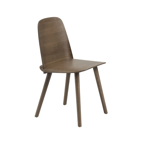 Muuto Chaise de table à manger Nerd Brun foncé tacheté