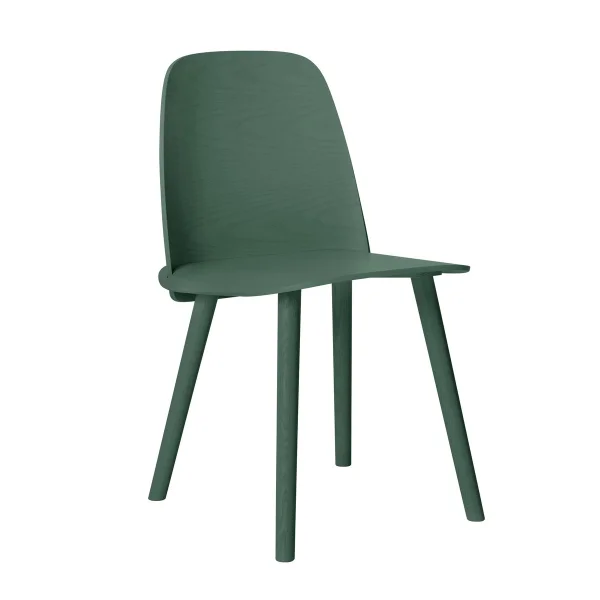 Muuto Chaise de table à manger Nerd Vert foncé